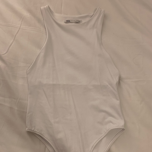 Zara Tops - Zara White High Neck Bodysuit